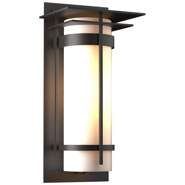 Image 1 Banded 20.3 inchH Coastal Oil Rubbed Bronze Large Outdoor Sconce w/ Opal S