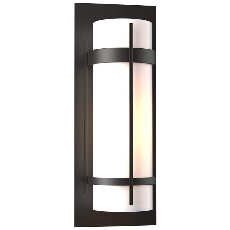 Image 1 Banded 20.8 inchH Coastal Oil Rubbed Bronze Large Outdoor Sconce w/ Opal S