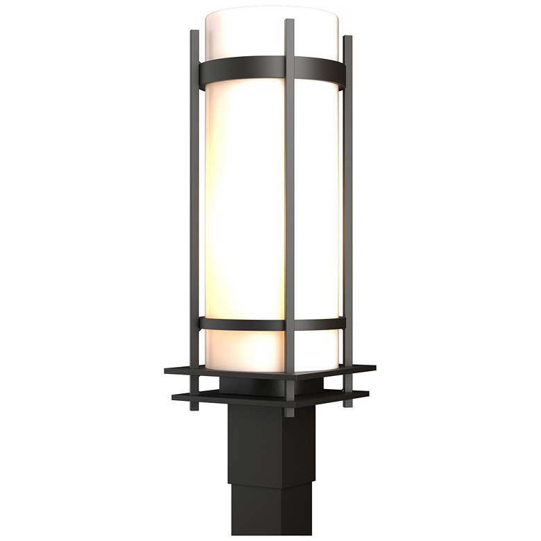 Image 1 Banded 22.25"H Coastal Oil Rubbed Bronze Outdoor Post Light w/ Opal Sh