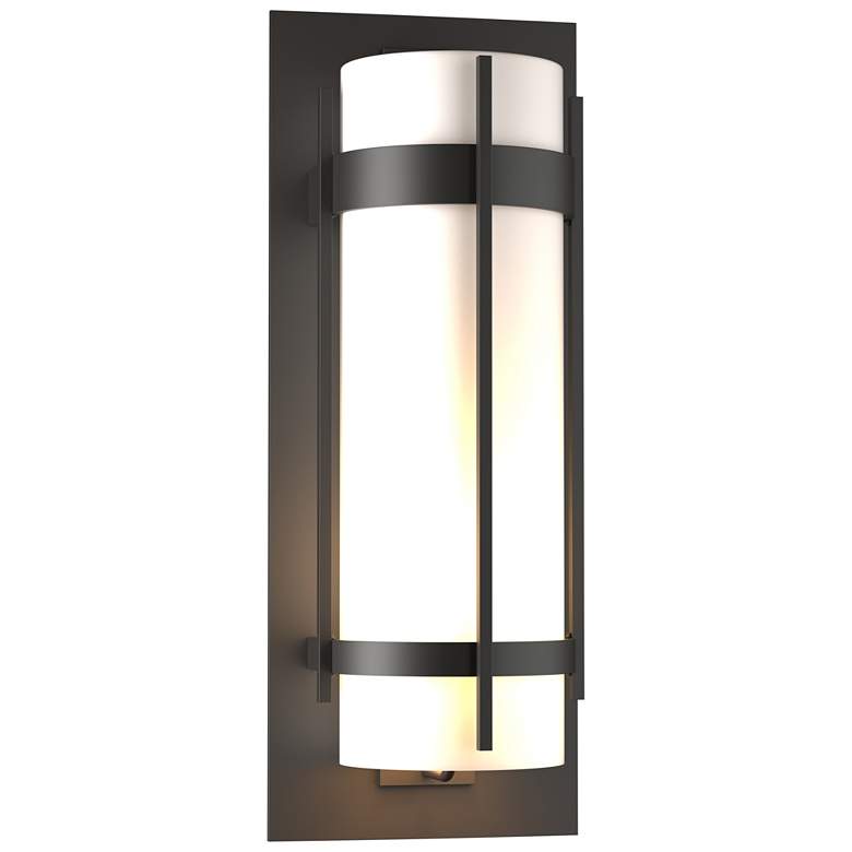 Image 1 Banded 25.9"H Oil Rubbed Bronze Extra Large Outdoor Sconce w/ Opal Sha