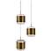 Banded 5"H x 11.75"W 3-Light Multi-Light Pendant in Aged Brass
