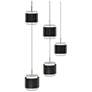 1_Banded 5"H x 17"W 5-Light Multi-Light Pendant in Black