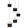 Banded 5"H x 17"W 5-Light Multi-Light Pendant in Black