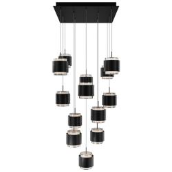 Banded 5"H x 20"W 13-Light Multi-Light Pendant in Black