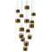 Banded 5"H x 23"W 15-Light Multi-Light Pendant in Aged Brass