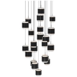 Banded 5"H x 26"W 21-Light Multi-Light Pendant in Black