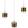 Banded 5"H x 41.5"W 3-Light Multi-Light Pendant in Aged Brass