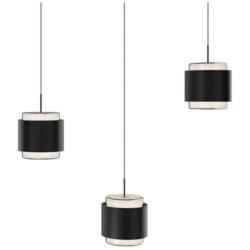 Banded 5"H x 41.5"W 3-Light Multi-Light Pendant in Black