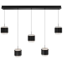Banded 5"H x 41.5"W 5-Light Multi-Light Pendant in Black