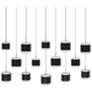 1_Banded 5"H x 42"W 14-Light Multi-Light Pendant in Black