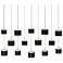 Banded 5"H x 42"W 14-Light Multi-Light Pendant in Black