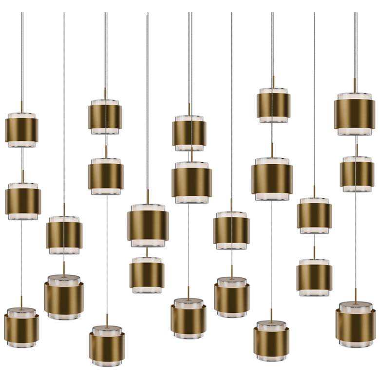 Image 1 Banded 5"H x 42"W 23-Light Multi-Light Pendant in Black
