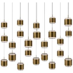 Banded 5"H x 42"W 23-Light Multi-Light Pendant in Black