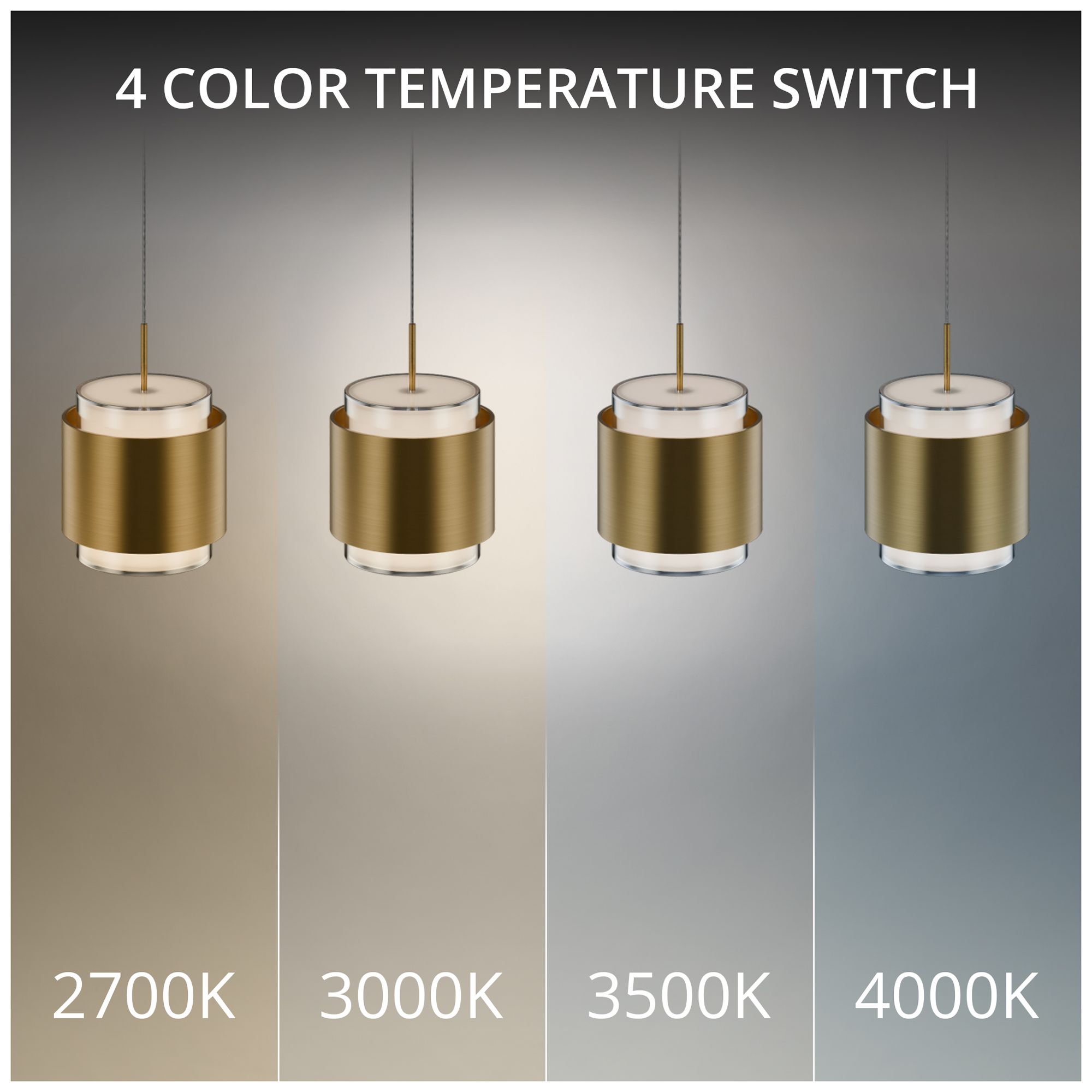 Image 2 Banded 5"H x 17"W 5-Light Multi-Light Pendant in Aged Brass more views