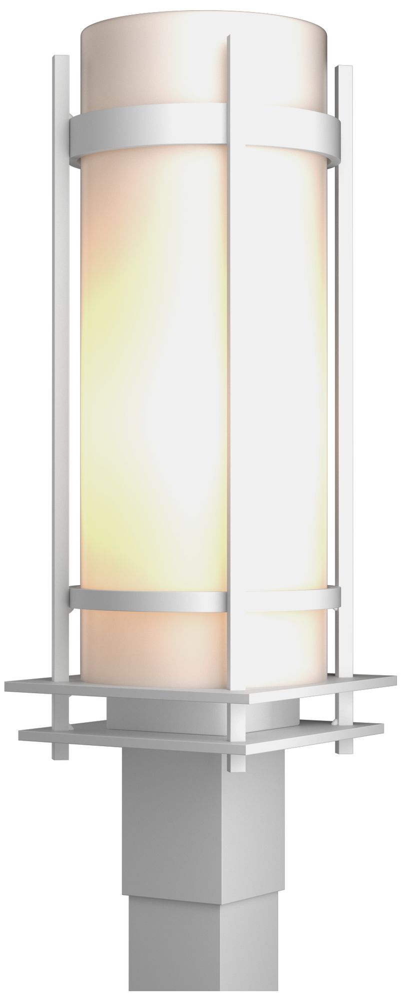 Banded 7.25" High Coastal White Outdoor Post Light - Made to Order