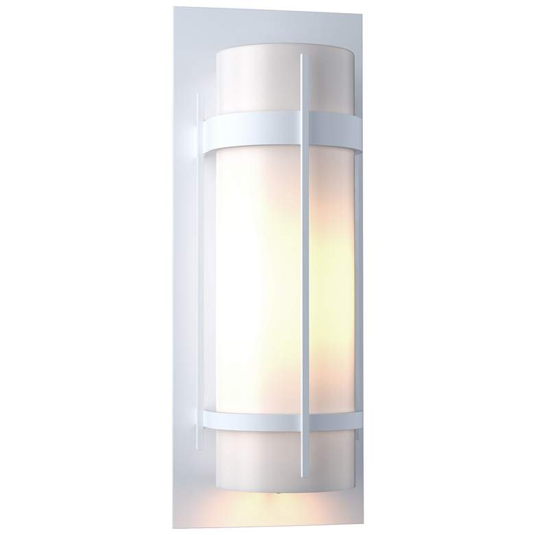 Image 1 Banded 7.8 inch High Large Coastal White Outdoor Sconce