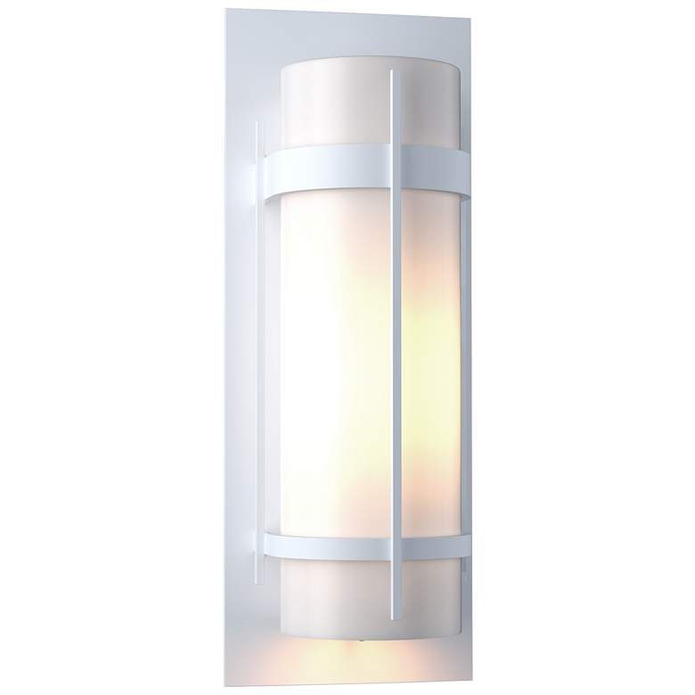 Image 1 Banded 7.8" High Large Coastal White Outdoor Sconce
