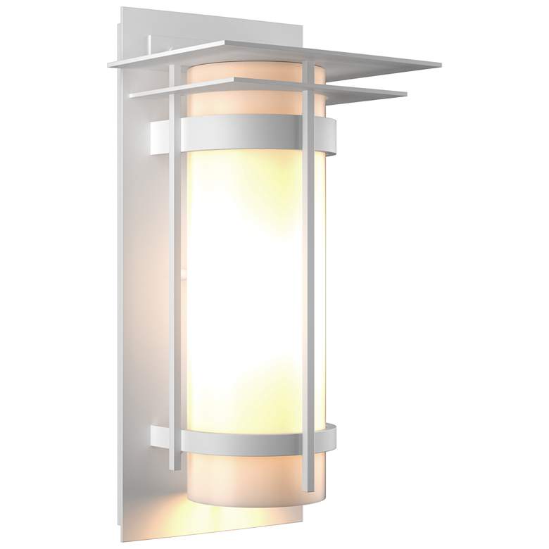 Image 1 Banded 7.9 inch High Coastal White Outdoor Sconce