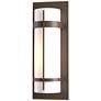 Banded Coastal Bronze Large Outdoor Sconce With Opal Glass