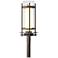 Banded Coastal Bronze Outdoor Post Light With Opal & Seeded Glass