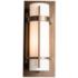 Banded Coastal Bronze Small Outdoor Sconce With Opal Glass