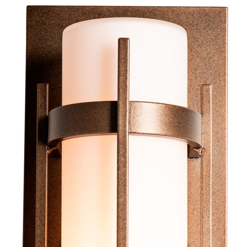 Image 2 Banded Coastal Bronze Small Outdoor Sconce With Opal Glass more views