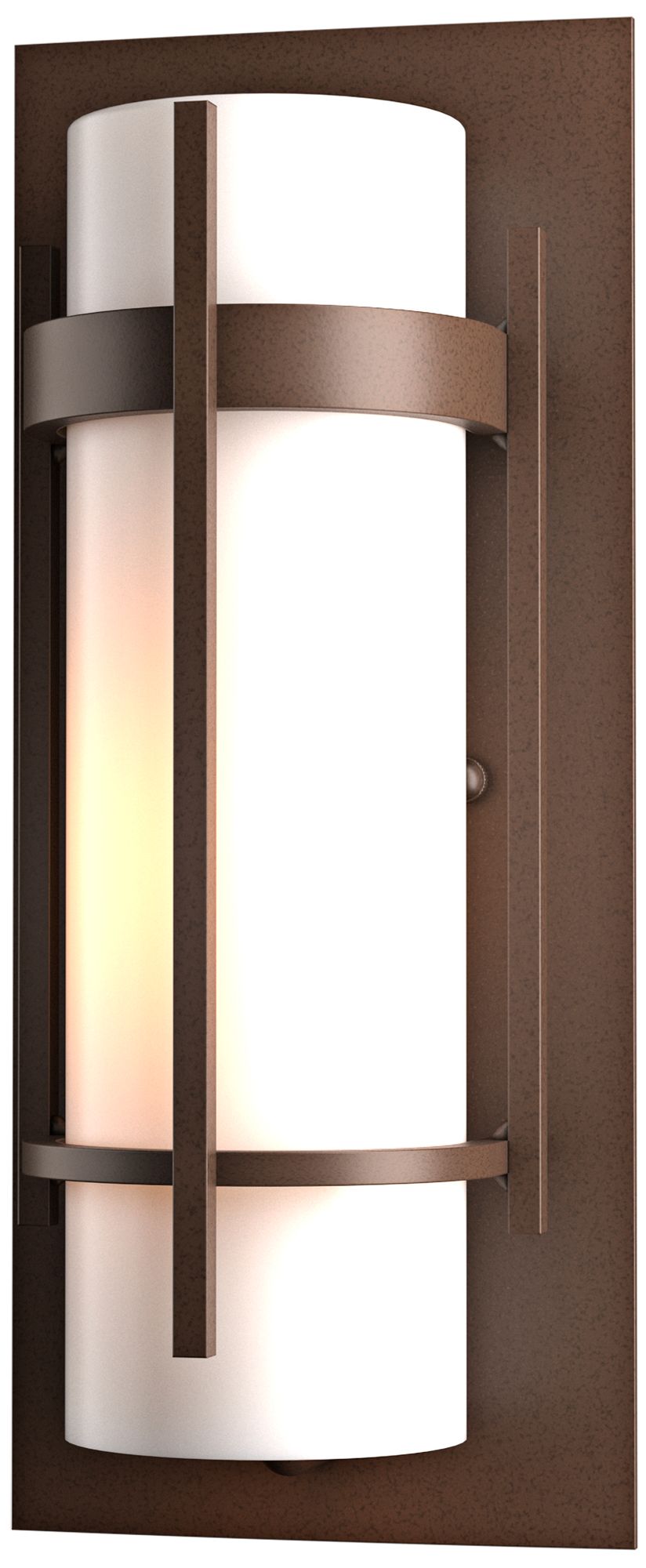 Image 3 Banded Coastal Bronze Small Outdoor Sconce With Opal Glass more views