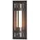 Banded Coastal Dark Smoke Large Outdoor Sconce With Opal & Seeded Glass