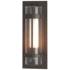 Banded Coastal Dark Smoke Large Outdoor Sconce With Opal & Seeded Glass