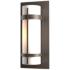 Banded Coastal Dark Smoke Outdoor Sconce With Opal Glass