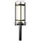 Banded Coastal Rubbed Bronze Outdoor Post Light With Opal & Seeded Glas
