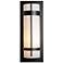 Banded Extra Large Outdoor Sconce - Black Finish - Opal Glass