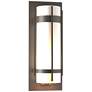 Banded Extra Large Outdoor Sconce - Smoke Finish - Opal Glass