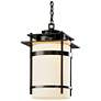 Banded Large Outdoor Fixture - Black Finish - Opal Glass