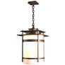 Banded Large Outdoor Fixture - Bronze Finish - Opal Glass