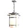 Banded Large Outdoor Fixture - Steel Finish - Opal Glass