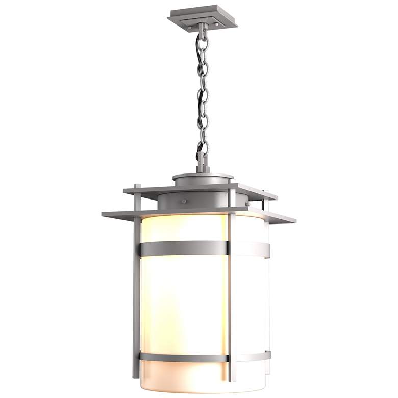 Image 1 Banded Large Outdoor Fixture - Steel Finish - Opal Glass