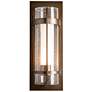 Banded Large Outdoor Sconce - Bronze Finish - Opal and Seeded Glass