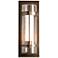Banded Large Outdoor Sconce - Bronze Finish - Opal and Seeded Glass