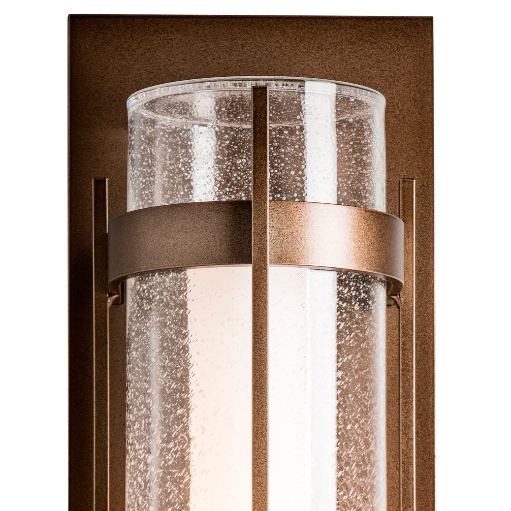Image 2 Banded Large Outdoor Sconce - Bronze Finish - Opal and Seeded Glass more views