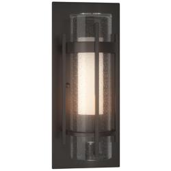 Banded Oil Rubbed Bronze Small Outdoor Sconce With Opal &#38; Seeded Glass