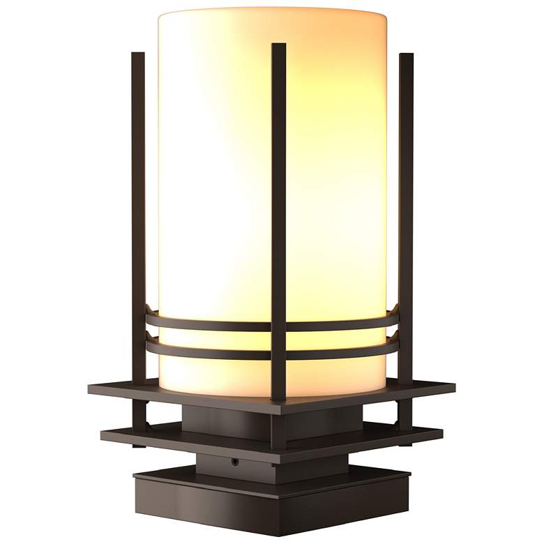 Image 1 Banded Outdoor Pier Mount - Coastal Bronze Finish - Opal Glass