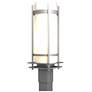 Banded Outdoor Post Light - Steel Finish - Opal Glass