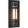 Banded Outdoor Sconce - Black Finish - Opal and Seeded Glass