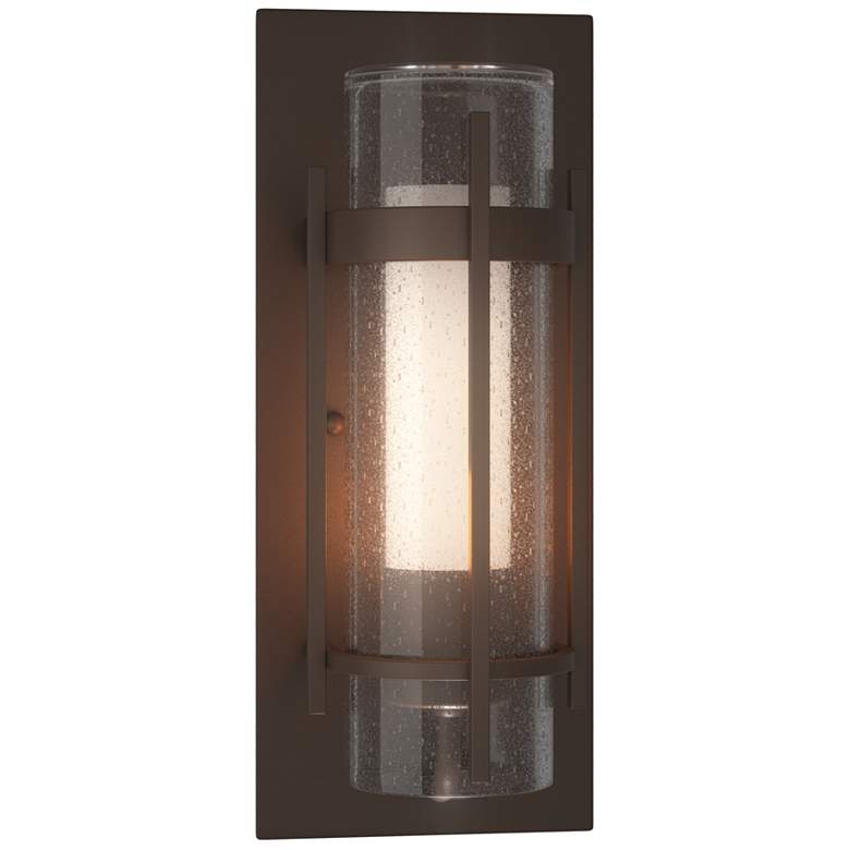 Image 1 Banded Outdoor Sconce - Bronze Finish - Opal and Seeded Glass