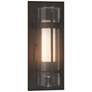 Banded Outdoor Sconce - Smoke Finish - Opal and Seeded Glass