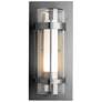 Banded Outdoor Sconce - Steel Finish - Opal and Seeded Glass