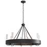 Banded Ring 32" Wide Black Chandelier With Clear Glass Shade