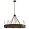 Banded Ring 32" Wide Bronze Chandelier With Frosted Glass Shade