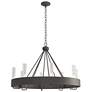 Banded Ring 32" Wide Natural Iron Chandelier With Clear Glass Shade